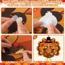 Large Fall Thanksgiving Felt Craft Kit for Kids DIY Turkey Felt Set with Detachable Fall Maple Leaves Squirrel Pine Cones Corns Classroom Craft for Kids