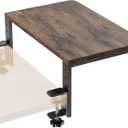 Desk Extender, 15-inch Clamp-On Desk Shelf, Height-Adjustable Desktop Shelf Organizer for Monitors Office and Gaming Accessories, Arm Support Table Extension, 44lbs Heavy Duty, Darkbrown