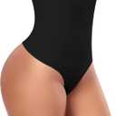 Tummy Control Thong Shapewear for Women High Waisted Body Shaper Panties Shaping Thong Girdle Underwear (X-Large, 02# High Waisted Black(slimmming))