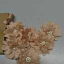 PATIKIL 2.36 in Rhinestone Chiffon Flower, 12 Pcs Fabric Flowers Rhinestone Pearl Sewing Appliques for DIY Crafts Dresses Clothing Headbands Wedding Decoration, Beige