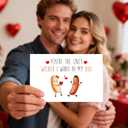 3 x LYMEQING Raunchy Valentines Day Card for Him Husband, Funny Valentines Day Card for Boyfriend Fiance (You're the Only Wiener I Want in My Bun)