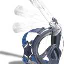 Full Face Snorkel Mask Adults with Ear Pressure Equalizer, Fully Enclosed CO2 Outflow, Silicone Bonding Anti-Leak&Fog,Buckle Folding for Portability (Large-X-Large, Navy Blue)