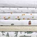 Eddie Bauer - Sheet Set, Luxurious Cotton Percale Bedding with Matching Pillowcases, Crisp & Cool, Fully Elasticized (Arden Stripe Grey, King)