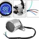 Universal Motorcycle Odometer LCD Digital Speedometer Tachometer Gauges with Night Light Fit for Most Popular 12V Motorbike