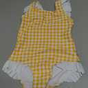 LIZENS One-piece Swimsuit for Girls, Children's Swimwear with Ruffles, Size 4-5T 