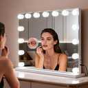Lighted Makeup Mirror, Hollywood Vanity with Dimmable 15 Bulbs 23"x19"