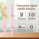 10 Inch Cute Printed Tapered Candles 4 Pack Handmade Dripless Smokeless Candlesticks for Daily Mother's Day Birthday Dinner Home Decor