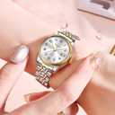 Taxau Gold Silver Two Tone Women Stainless Steel Watch Small Wrist ElegantDress Watch for Women Fashion Luxury Waterproof Day Date Analog Quartz Ladies Watches