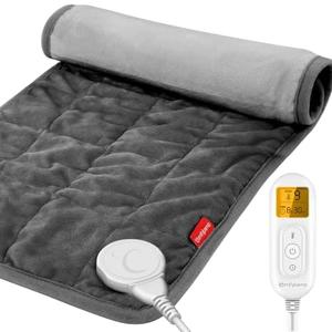 Comfytemp Weighted Heating Pad for Period & Back, 2.2lb FSA Eligible Menstrual Heated Pad, Birthday Gifts for Mom/Women/Wife, 12" x 24" HSA Electric Heat Pad with 9 Heat Level for Neck Shoulder, Gray
