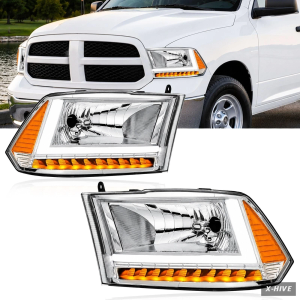 Fullux LED DRL Headlights Assembly for 2009-2018 Dodge Ram 1500-5500