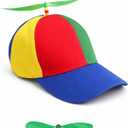 Colorful Helicopter Propeller Baseball Cap - Spinning Propeller Hat for Adults, Adjustable Funny Hat Snapback Cap