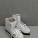 AhmyLion Figure Ice Skates for Beginners - White Comfortable Leather Ice Skates for Women, Men, Boys & Girls (Size Up 1 Size) (White, Womens Size-5/ Children 3Y)