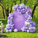 Babenest 7.2FT Arch Backdrop Cover (One Piece Double Color), Purple and White Spandex Fitted Backdrop for Photography, Round Top Chiara for Party Ceremony Birthday Baby Shower Anniversary Decoration
