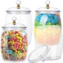 4 Pcs 1/2 Gallon Candy and Cookie Jar Plastic Jars with Lids 64oz Clear Cookie Container candy jars for candy buffet Container for Wedding Home Kitchen Bar Decoration