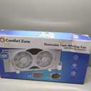Comfort Zone Twin Window Fan with Remote Control, Removable Cover, Reversible, 9 inch, 3 Speed, 3 Function, Expandable, Exhaust, Airflow 8.40 ft/sec, Ideal for Home, Kitchen, Bedroom & Office, CZ310R
