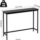 VASMIA Console Table, Entryway Table, Narrow Sofa Table, 39" Bamboo Hallway Table for Entryway, Living Room, Bedroom, Foyer, Black, 9.44"d X 39.37"w X 29.52"h