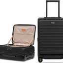 LEVEL8 Top Opening Carry on Luggage with Narrow Trolley Handle, Large Suitcases with Wheels Airline Approved, Expandable Hardside Luggage with Spinner Wheel for Men Women, 20 Inch, Black