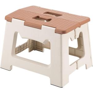 Kitty Folding Stool, 9 Inches, Non-Slip Folding Step Stool,Great for Kitchen, Bathroom, Bedroom, Kids or Adults (Khaki) (Khaki)