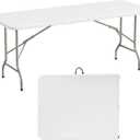 Elevon Folding Table, 6 Feet Heavy Duty Fold-in-Half Utility Table Indoor Outdoor for Camping, Picnic, Party