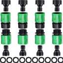 Hotop 16 Pieces Garden Hose Quick Connector 3/4 Inch Plastic Water Hose Fittings Male and Female Connectors End Adapters with 10 Pieces Rubber Gasket