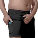TENGINE Big and Tall Men's Swim Trunk 8" with Compression Liner 8 Inch Inseam Quick Dry Board Shorts & Zipper Pocket, 3XL