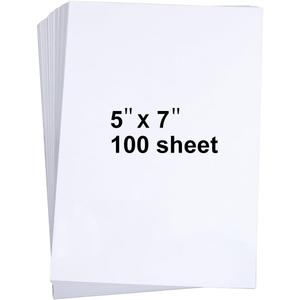 100 Pieces 5" x 7" White Cardstock, Heavyweight Cardstock Sheets Blank Invitation Paper Greeting Cards Printable, 74lb Cover 200 GSM/White