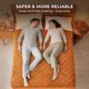 Electric Heated Mattress Pad King Size Heating Mattress Pad Dual Control 78x80IN Sherpa Warm Winter Deep Pocket 6 Heat Settings 1-9-Hour Timer Auto-Off Machine Washable Mocha Mousse New Launch
