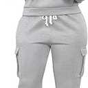 LovelyWholesale Women's Sweatsuits 2 Piece Set Hoodies and Cargo Sweatpants Sets Grey X-Large