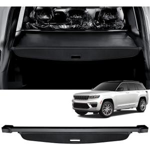 AUXKO Retractable Cargo Cover for Jeep Grand Cherokee(2 Row; WL) 4XE 2026-2022, Trunk Cover Security Cover for 2025 Grand Cherokee Shielding Shade Anti-Peeping Luggage Privacy Screen, Carbon Fiber