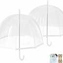 Clear Wedding Umbrella 2 Pack Mr & Mrs, 46" Bubble Dome Photography Prop | Transparent POE material For bride and groom Includes thank you cards