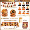 Basketball Party Supplies, Basketball Birthday Party Decorations Tableware Set,Include Honeycomb Centerpieces Table Decoration and Napkins,Cups,Plates,Banner,Tablecloth (Set B)