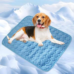 Kittra Dog Cooling Mat,Washable Portable Coolings Pad for Pet Dogs & Cats Sleeping Mat for Indoor & Outdoor Use, Keep Cooling for Pets(Blue,19.7" L x 15.7" W)