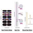 420 Pieces 30 Sheets Nail Polish Strips with Nail File Nail Stickers Full Nail Wraps Self Adhesive Nail Art Stickers Nail Strips for Women Girl Nail Art Accessories