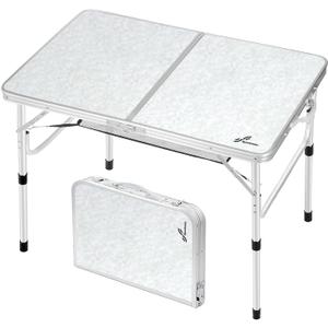 Sportneer Camping Table: Adjustable Height Small Folding Table 35.4" L x 23.6" W 2 Height with Mesh Layer - Compact & Portable Camping Essentials for Outdoor Camp Garden Picnic BBQ Dining Cooking
