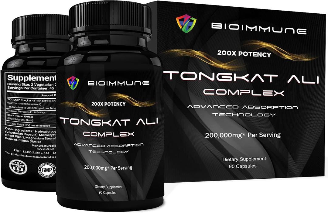 3 x BioImmune Longjack Tongkat Ali Ultra Concentrated Purified Extract Capsules | Strength Muscle Mass, Drive, Performance, Expiration Date 11/2029