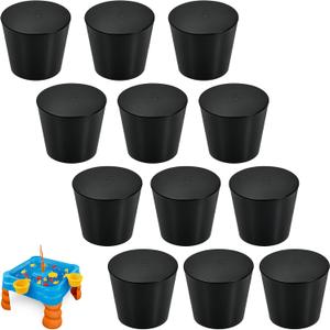 2 x 12 Pcs Water Table Plug Replacement Compatible with Step 2, White Solid Rubber Stopper Tapered Shaped Drain Plug, Good Sealing for Hold Water, Widely Used in Test Tubes and Pots for Plants