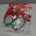 2 x Green Christmas Reindeer Antlers Headband With Bow, Green Fluffy Deer Reindeer Antlers Hair Accessories for Women, Christmas Cosplay Costume Party (Creen)