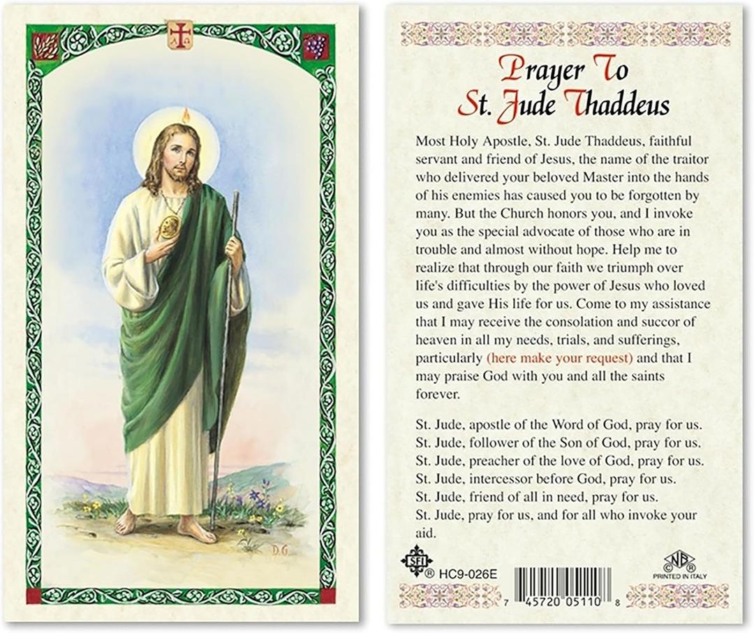 San Francis Imports Prayer to St. Jude Thaddeus Laminated Holy Card