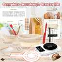Sourdough Starter Kit with Warmer, Glass Jar and Banneton Bread Proofing Basket - Complete Sourdough Bread Baking Supplies, Sour Dough Making Essentials Tools, Gift for Bakers Beiginner Women Wife Mom