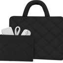 Allive Puffy Laptop Sleeve 13-14 Inch - Shockproof Laptop Case with Handle, Accessories Case  Fits MacBook Pro 16 Inch,15.6 Inch HP (Black)