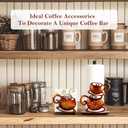 Standing Paper Towel Roll Holder Countertop for Coffee Lovers Women Men, Farmhouse Kitchen Decor and Accessories, Coffee Table Decor for Kitchen Home, 3D Hand-Painting Pattern, Metal