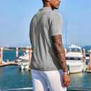 COOFANDY Men's Knit Shirts Short Sleeve Button Down Polo Shirt Fashion Casual Summer Beach Shirts, S