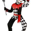 Morph Light Up Mask Kids Jester Costume Evil Clown Scary Halloween Outfit for Boys and Girls (X-Large)