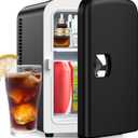 Mini Fridge, 4 L/6 Can Portable Personal Cooler Refrigerator for Skin Care, Cosmetics, Beverage, Food,Tiny Fridge for Bedroom, Office, Car, Dorm (Black)