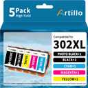 Remanufactured Ink Cartridge Replacement for Epson 302 XL 302XL T302XL Ink Cartridges Multipack for Expression Premium XP-6100 XP6100 XP6000 XP-6000 Printer (PBK/BK/C/M/Y, 5 Pack)