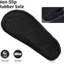 WateLves Womens & Mens Lightweight Cozy Faux Furry House Slippers - Rubber Sole Slip On Sock Shoes - Foldable Travel Slippers - Indoor & Outdoor (Black)