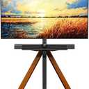 Corner TV Stand for Most 32-75 Inch LED LCD Screens, Tripod Easel TV Stand Modern TV Floor Mount Swivel with Soundbar Shelf for Bedroom/Living Room,VESA 600x400mm (Walnut)