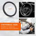 Ziciner Steering Wheel Cover, Soft Leather Premium Durable Elastic Auto Wheel Cover Protector, Stretch Breathable Anti-Slip Lining, Universal 14.5-15 inch Car Interior Accessories (Gray)