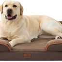 Bedsure Jumbo Orthopedic Dog Bed for Extra Large Dogs - Washable XLarge Dog Cat Bed Waterproof, Comfort Dogs Couch Sofa with Washable Removable Cover, Pet Bed with Nonskid Bottom, Brown, 45"