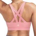 RUNNING GIRL Sports Bras for Women,Padded Strappy Sports Bras Criss-Cross Back Medium Support Sports Bras with Removable Cups (Large)